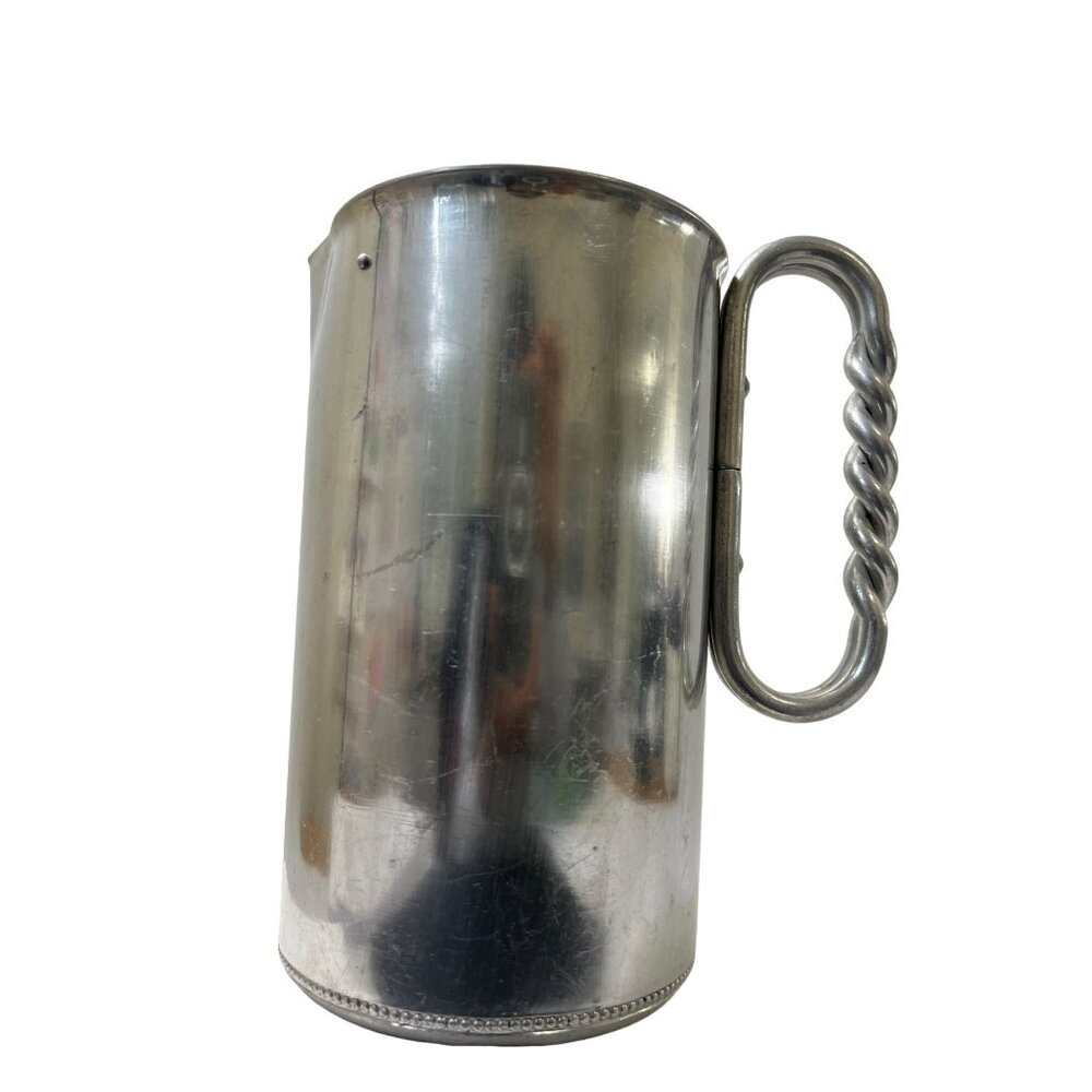 Vintage Silver-Plated Pitcher With Twisted Handle & Pour Spout